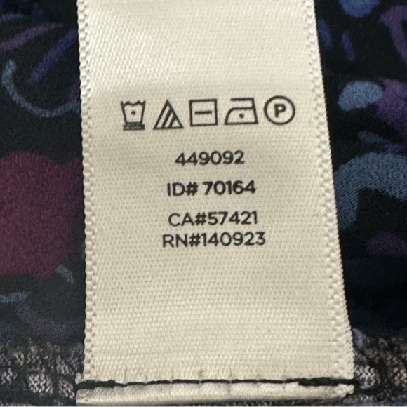 Loft Paisley Floral Blouse Blue Purple Red Ruffle Cutout Shoulder Long Sleeve - Picture 9 of 9